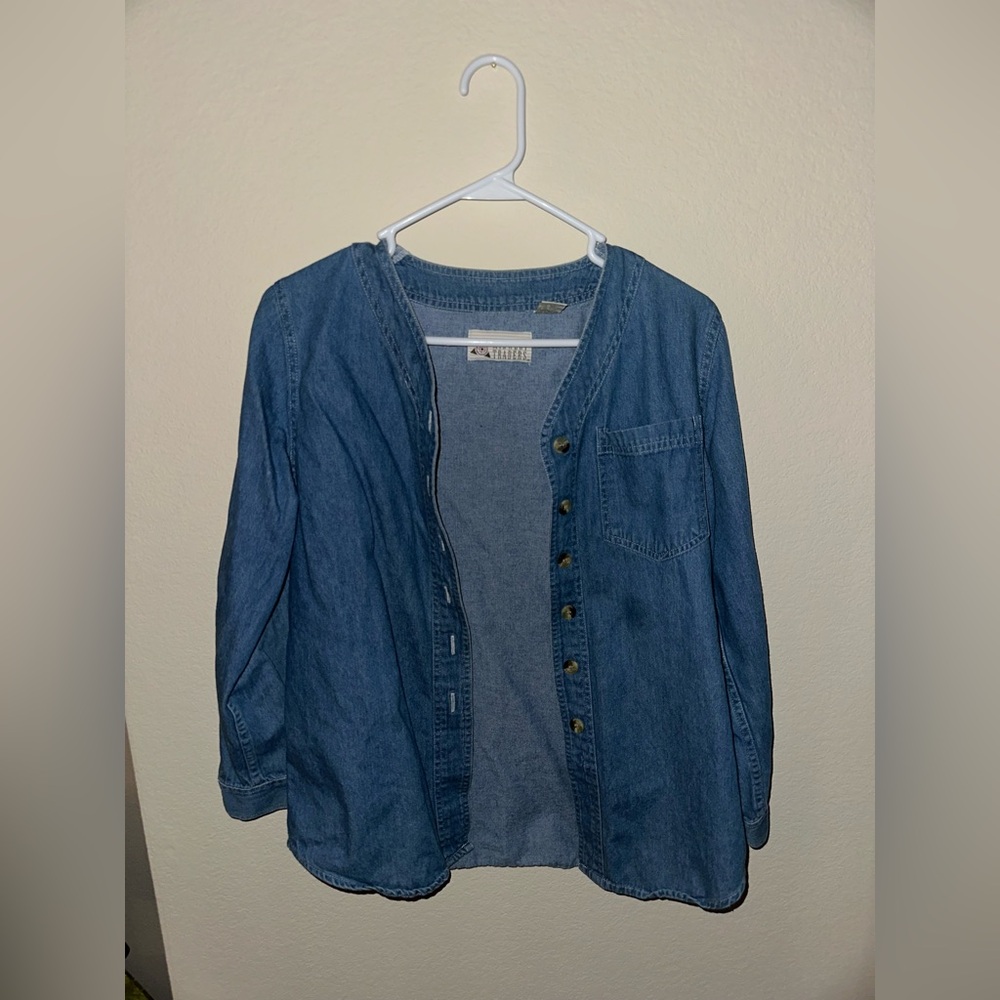 vintage Blue Denim Button-Up Shirt